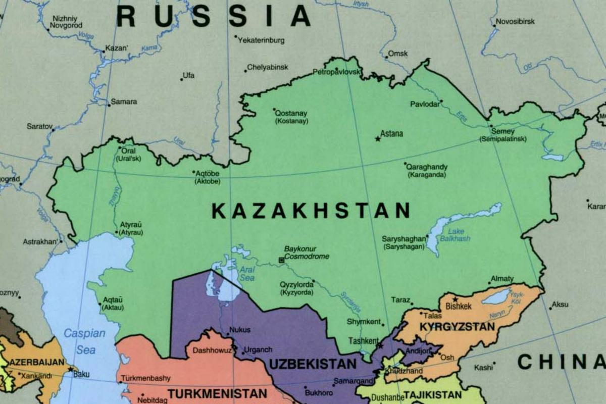 mapa alma-ati Kazahstanu