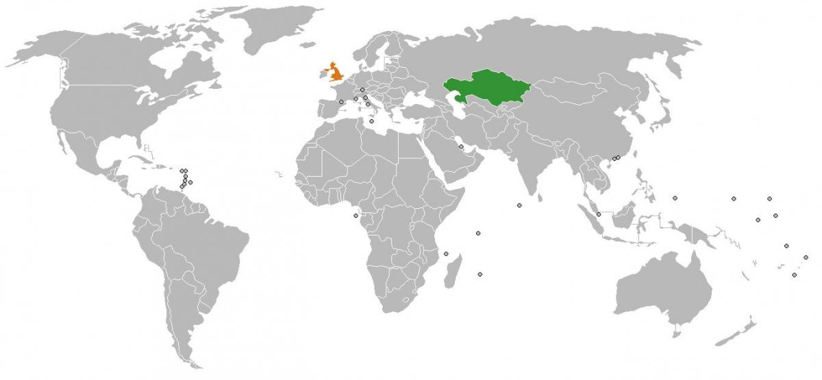 Kazahstanu lokaciju na svijetu mapu