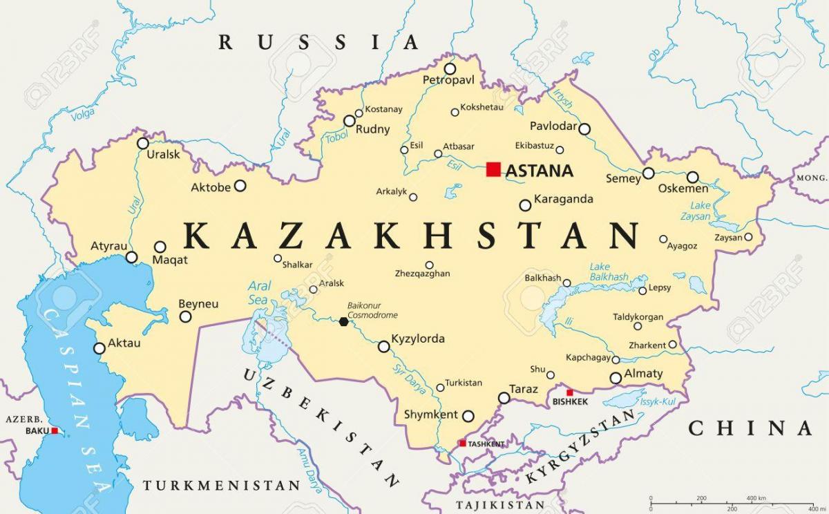 mapa astani Kazahstanu