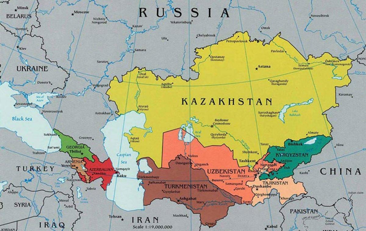 mapi Kazahstanu u okruženju