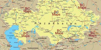 Kazahstanu gradova mapu