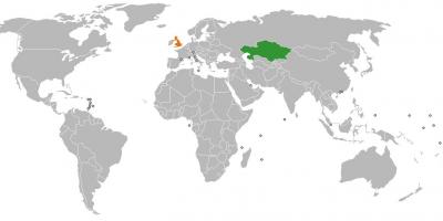 Kazahstanu lokaciju na svijetu mapu