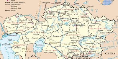 Mapa Kazahstanu politički