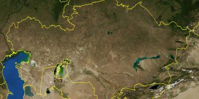 Mapa Kazahstanu topografske